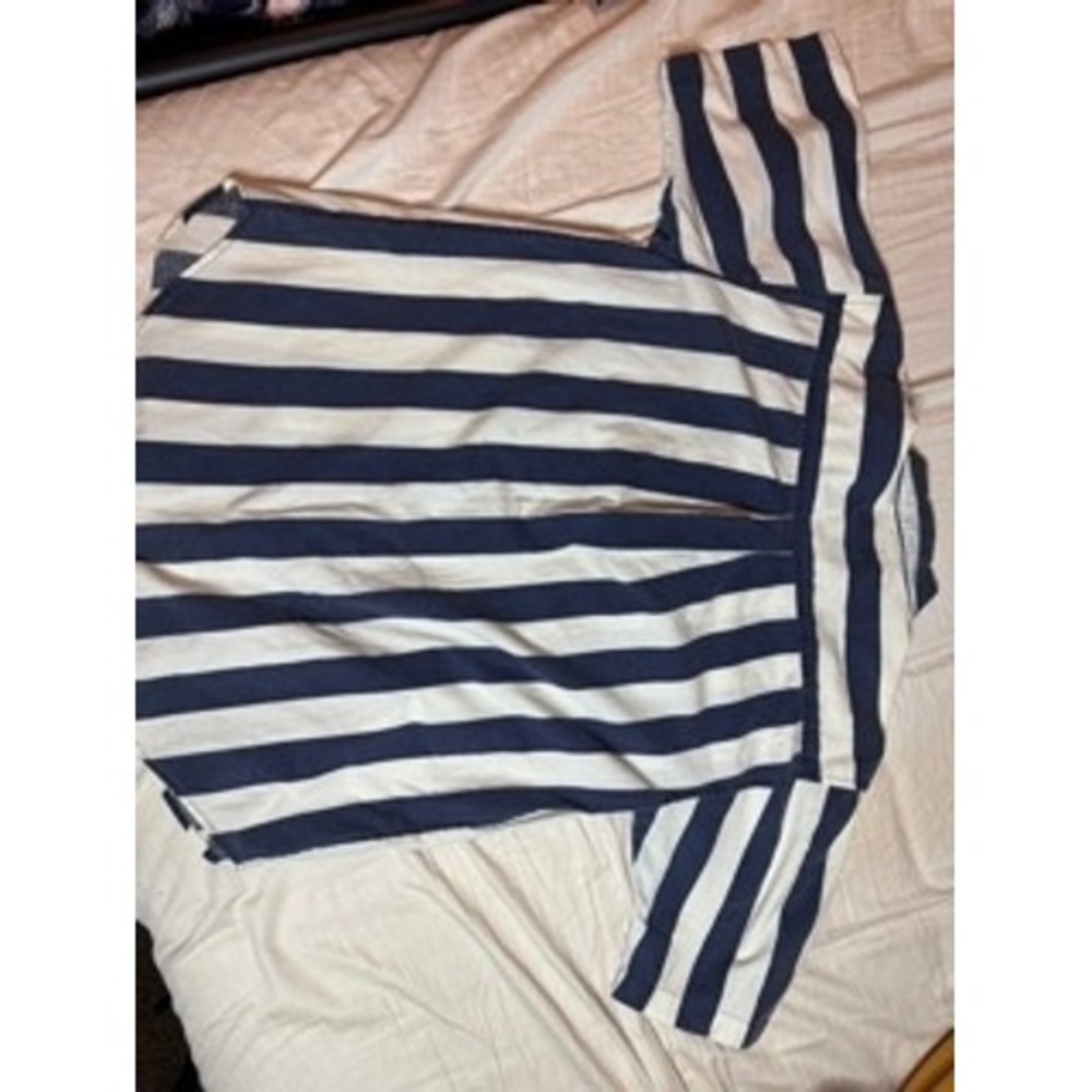 Brut Mens Navy White Stripe Short Sleeve Button Up Casual Shirt Size XL